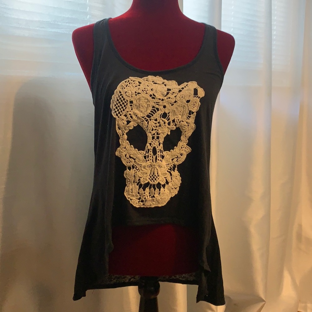 Tank Top With Skull Appliqué